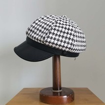 Autumn Hats For Women Retro Berets Plaid Casual Hat Female work Leather  Fashion - $190.00