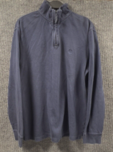 Chaps Ralph Lauren Sweater Mens Large Navy Blue Cotton 1/4 Zip Pullover ... - $29.25