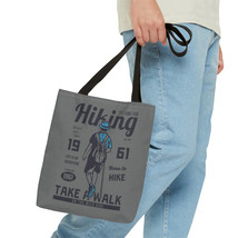 Custom Tote Bag with &quot;Hiking, It&#39;s Time For, Natural Born Hiker&quot; Print f... - $21.63+