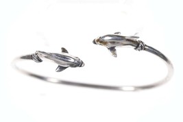 Kabana Vintage 925 Sterling Silver Dolphin Bypass Wrap Bracelet - £47.71 GBP