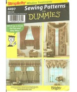 Simplicity 4497 Window Treatments Sewing Patterns for Dummies UNCUT FF - $10.47