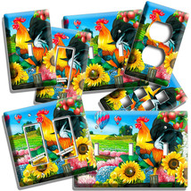Coutry Farm French Rooster Sunflower Light Switch Plate Outlet Kitchen Art Decor - £14.05 GBP+