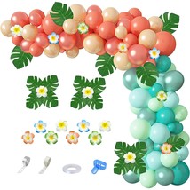 Tropical Balloon Garland Arch Kit, 12&quot;10&quot;5&quot; Rose Gold Blush Blue Balloon... - $29.99
