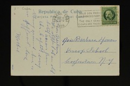 Vintage Cuba to USA Postcard Postal History Linen 1936 Union Hotel Barracks - £10.33 GBP
