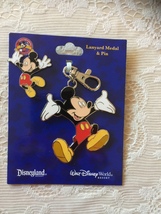 NWT/DISNEY PARKS/MICKEY MOUSE/LANYARD Medal And Lapel Pin - £15.96 GBP