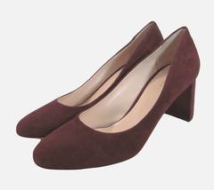 NEW Deimille Burgundy Suede Leather Heels Size 8.5 Italy 39 Red Pumps Shoe - £63.26 GBP
