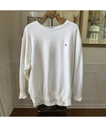 Vintage 90s Polo Ralph Lauren White Crewneck Sweatshirt XL - $64.48 CAD