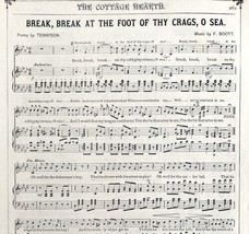 C1870s Break At The Foot Of Thy Crags Victorian Sheet Music Tennyson Poem DWEE4 - £23.66 GBP