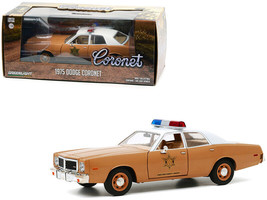 1975 Dodge Coronet Brown with White Top &quot;Choctaw County Sheriff&quot; 1/24 Diecast... - £33.73 GBP