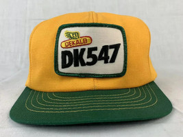 Vintage DEKALB Hat Trucker Cap Patch Snapback 80s USA Logo Yellow Promo - $29.99