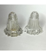 Vintage Crystal Flared Czech Glass Clear Salt &amp; Pepper Set - $369.07 MXN