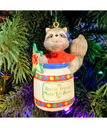 1996 AGC Raccoon Special Friends Make Life Sweet Christmas Ornament - £4.67 GBP