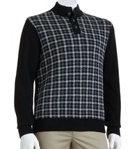 Chaps by Ralph Lauren Mens Sagamore Black Gray Crowley Grid Sweater XL - £47.17 GBP