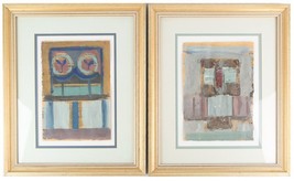 Untitled Abstrait Composition (Set 2) Par Mordecai Arieli Huile Sur Papier Signé - £598.27 GBP