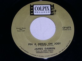 James Darren Pin A Medal On Joey Diamond Head 45 Rpm Record Vinyl Colpix Label - £12.57 GBP