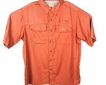 Habit Mens Large Short Sleeve Hidden Button-Down Orange Vented Fishing S... - $22.08