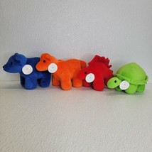 Manhattan Toy Company Jellybeans Plush Animal Gift Lot - Orange Red Blue... - $22.51