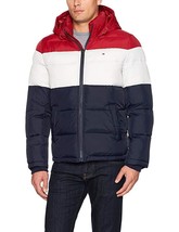 Tommy Hilfiger Men&#39;s Insulated  Quilted Classic Puffer Jacket Hooded Midlength - £109.85 GBP