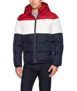 Tommy Hilfiger Men&#39;s Insulated  Quilted Classic Puffer Jacket Hooded Mid... - £112.24 GBP