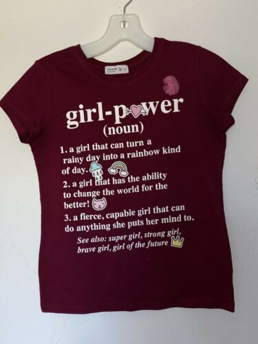Beautees girls &quot;Girl Power&quot; Burgundy t-shirt size XL_Used - $4.00