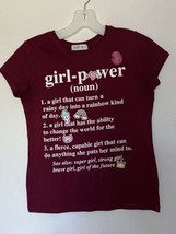 Beautees girls &quot;Girl Power&quot; Burgundy t-shirt size XL_Used - £3.73 GBP