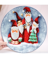 ELAINE THOMPSON CHRISTMAS SANTA COOKIE PLATTER 12&quot; ROUND RAINBOW MTN INC... - $230.39 MXN