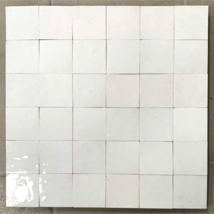 Moroccan White Glazed Clay tile, 1 box - £35.39 GBP+