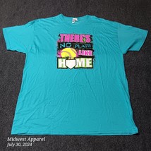 Vintage Baseball Shirt Adult XL Blue No Plate Like Home Graphic T Tee Ni... - $15.56