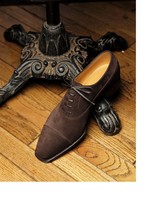 Men&#39;s handmade Captoe lace up dress shoes, high quality bespoke men shoe... - $125.00