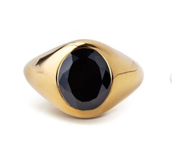 14K Gold Oval Cut Shiny Onyx Signet Ring For Men Wedding &amp; Anniversary Gifts - £719.41 GBP