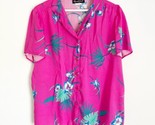 Vtg Marsha Furst 80s Women  Button Shirt Blouse Bright Hawaiian Floral P... - $25.99