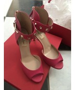 NIB 100% AUTH Valentino Rockstud Ankle Strap Peep Toe Pumps Shoes $945 S... - £355.81 GBP