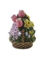 PartyLite FLORAL BOUQUET Flower Basket EASTER Tealight Holder - $12.86