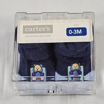VTG Carters Little Guy on the Go Blue Bear Car Newborn 0-3 Booties Baby Layette - £11.89 GBP