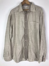 Umberto Bilancioni Shirt 50 US Large Wool Button Down Beige Tan Italy Mens - £72.93 GBP