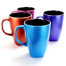 Gibson Mr. Coffee Luster Flare 4 Piece 16 Ounce Stoneware Mug Set in Ass... - £42.58 GBP