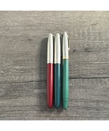 Lot 3 Vintage Parker 51 Aeromatic Fountain Pens Red And Green - $2,678.36 MXN