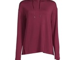Athletic Works Women&#39;s French Terry Mock Neck Hoodie Size S (4-6) Merlot... - $14.84