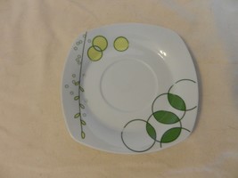 White With Green &amp; Yellow Leaves Porcelain Saucer Aramco Alpine Cuisine - $20.00