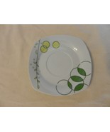 White With Green &amp; Yellow Leaves Porcelain Saucer Aramco Alpine Cuisine - £15.67 GBP