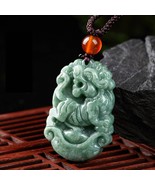 Zodiac Tiger Craving Genuine Burma Jade Pendant Necklace - $548.97 MXN