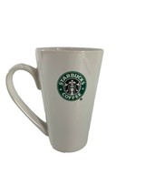 Starbucks 2007 Tall 17.7 oz Coffee Mug Cup Traditional Design White Green - £11.62 GBP