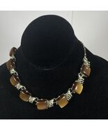 Vintage Coro Dark Chocolate Brown Opalescent Lucite Necklace Choker - $263.89 MXN