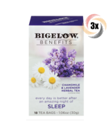 3x Boxes Bigelow Benefits Sleep Chamomile &amp; Lavender Tea | 18 Bags Each ... - $27.96 CAD