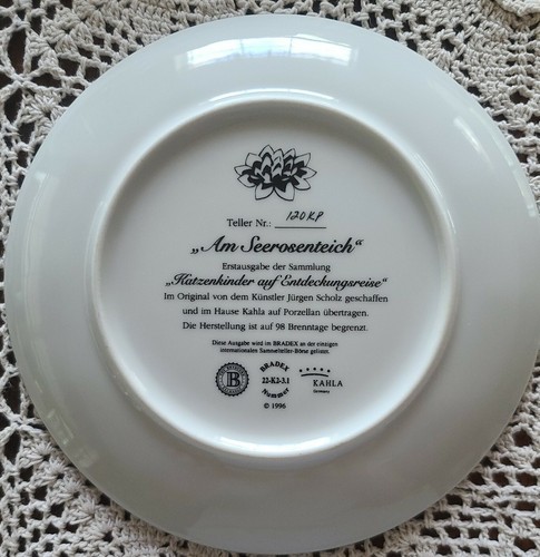 1996 BRADEX Bradford Exchange German Kitten Collector's Plate ~ No. 120 KP Item image 8