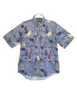 Vtg Ivy Crew Explorer Men&#39;s M Nautical Short Sleeve Button Down Shirt Sa... - $26.40 CAD