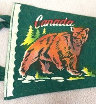 Vtg Regina Canada Pennant Green Felt Brown Grizzly Bear Trees No Damage - £15.81 GBP