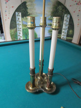 Mid Century Brass Table Lamp Electrical 31&quot; Tall Three Lights Original - £59.64 GBP