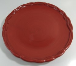 Tracy Porter Octavia Hill Collection Solid Red Dinner Plate 11&quot; Braided Edge - £19.70 GBP