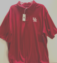 HOUSTON COUGARS Red UofH Basketball Pique XTRA-Lite Golf Polo Shirt NCAA... - £20.43 GBP